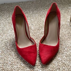 Red Suede Pumps